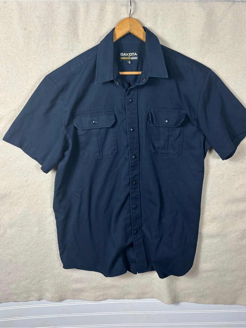 Dakota WorkPro Series Men’s XL Navy Short Sleeve Work Shirt Snap Front Uniform